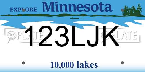 123LJK Minnesota License Plate