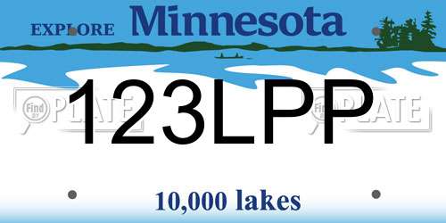 123LPP Minnesota License Plate
