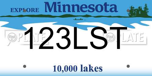 123LST Minnesota License Plate