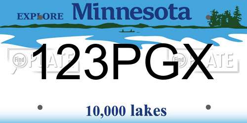 123PGX Minnesota License Plate