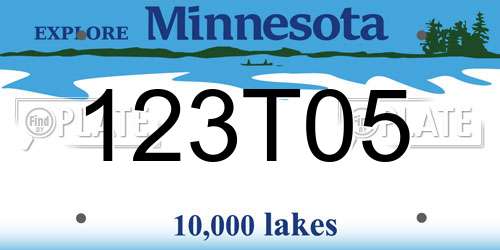 123T05 Minnesota License Plate