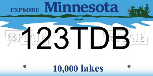 123TDB Minnesota License Plate
