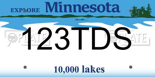 123TDS Minnesota License Plate