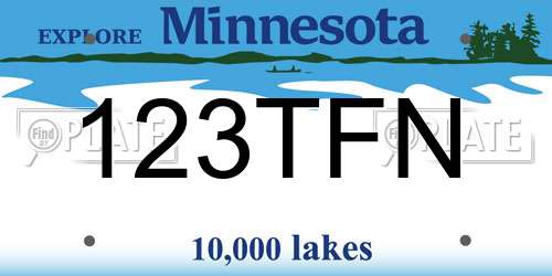 123TFN Minnesota License Plate