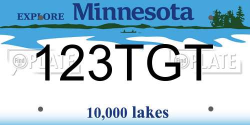 123TGT Minnesota License Plate