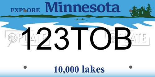123TOB Minnesota License Plate