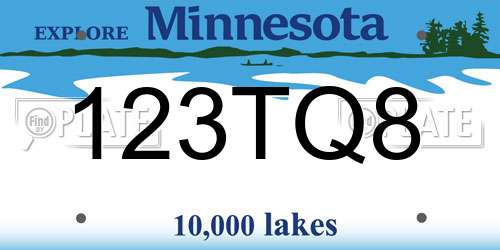 123TQ8 Minnesota License Plate