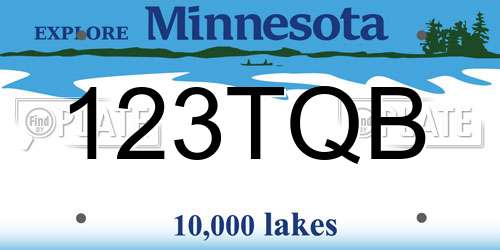 123TQB Minnesota License Plate