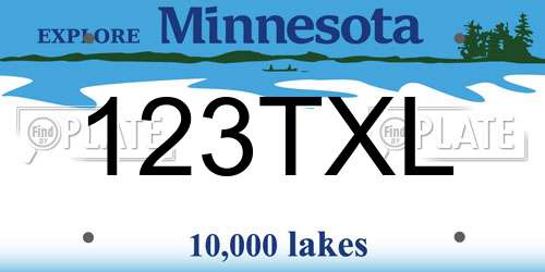 123TXL Minnesota License Plate