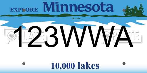123WWA Minnesota License Plate