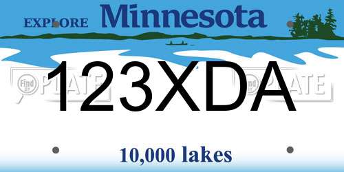 123XDA Minnesota License Plate