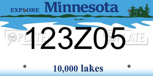 123Z05 Minnesota License Plate
