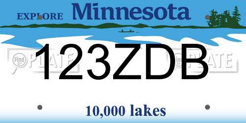 123ZDB Minnesota License Plate