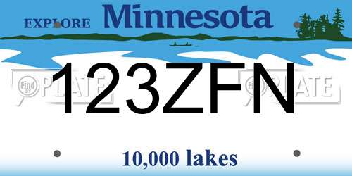123ZFN Minnesota License Plate
