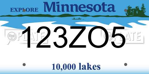123ZO5 Minnesota License Plate