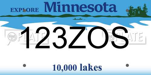 123ZOS Minnesota License Plate