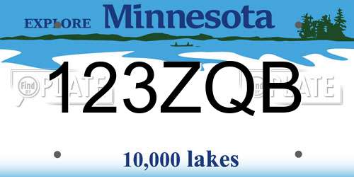 123ZQB Minnesota License Plate