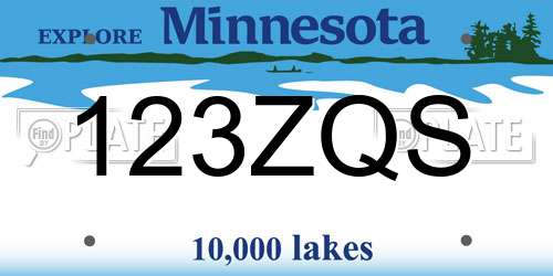 123ZQS Minnesota License Plate