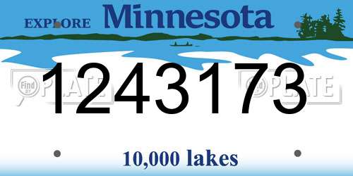 1243173 Minnesota License Plate