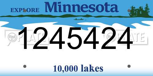 1245424 Minnesota License Plate