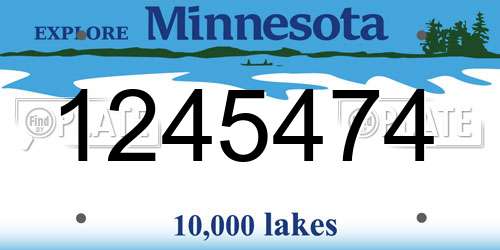 1245474 Minnesota License Plate