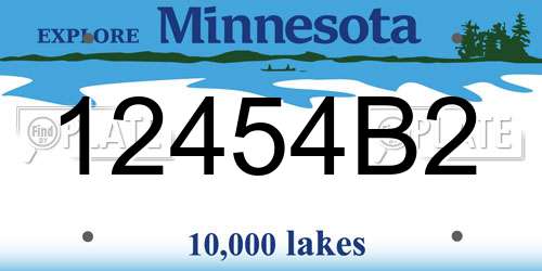 12454B2 Minnesota License Plate