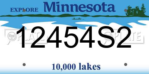 12454S2 Minnesota License Plate