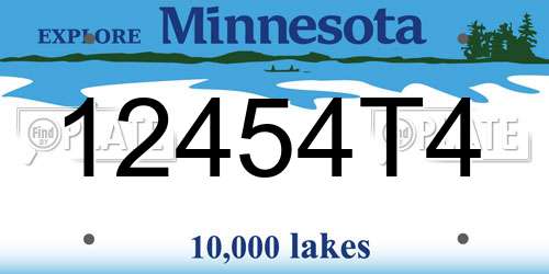 12454T4 Minnesota License Plate