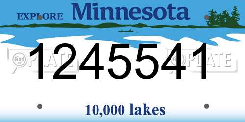 1245541 Minnesota License Plate