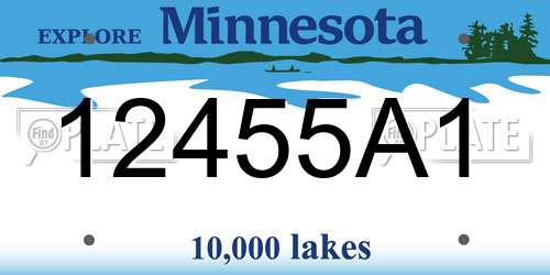 12455A1 Minnesota License Plate