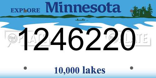 1246220 Minnesota License Plate