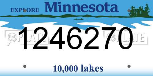 1246270 Minnesota License Plate