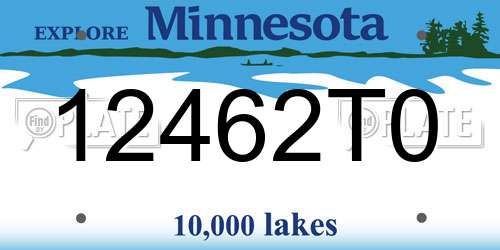 12462T0 Minnesota License Plate