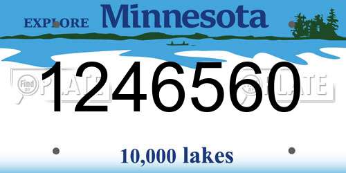 1246560 Minnesota License Plate