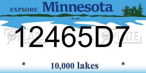 12465D7 Minnesota License Plate