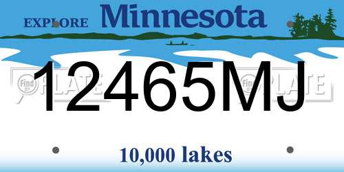 12465MJ Minnesota License Plate