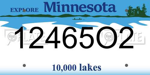 12465O2 Minnesota License Plate