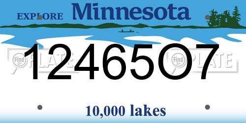 12465O7 Minnesota License Plate