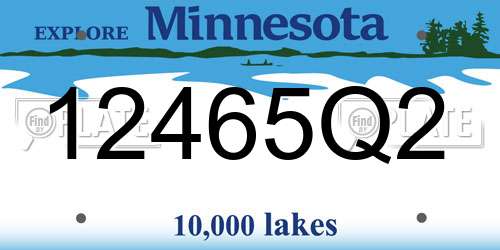 12465Q2 Minnesota License Plate