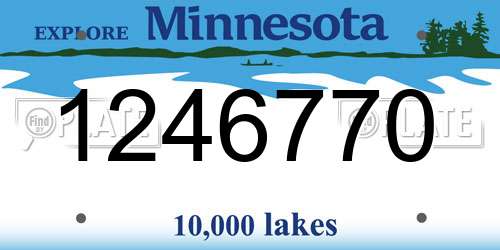 1246770 Minnesota License Plate