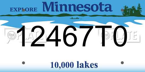 12467T0 Minnesota License Plate