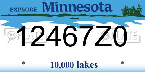 12467Z0 Minnesota License Plate