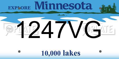1247VG Minnesota License Plate