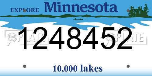 1248452 Minnesota License Plate