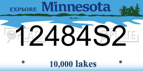 12484S2 Minnesota License Plate