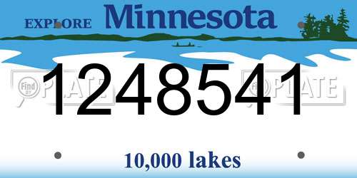 1248541 Minnesota License Plate