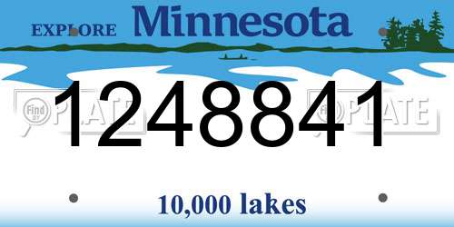 1248841 Minnesota License Plate