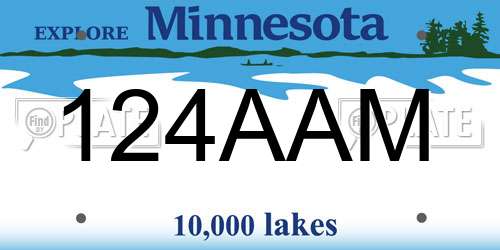 124AAM Minnesota License Plate