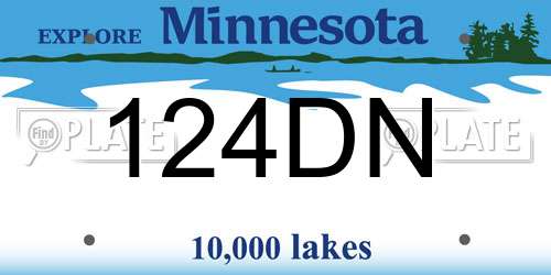 124DN Minnesota License Plate