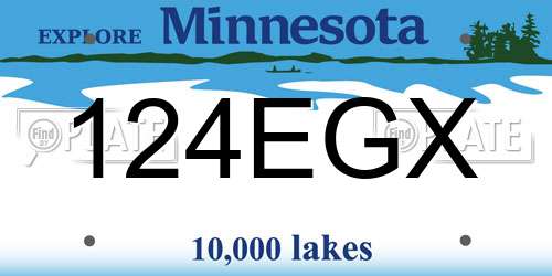 124EGX Minnesota License Plate